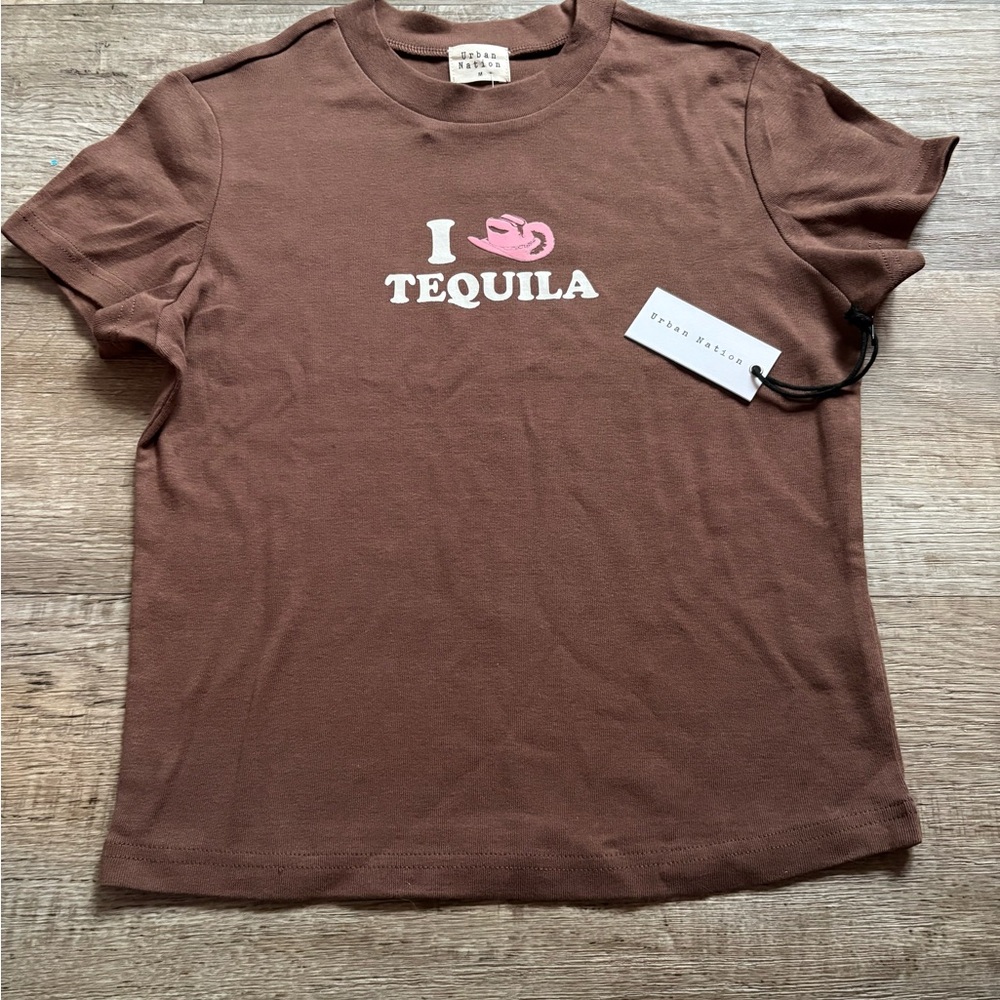 Brown Short Sleeve Tee - I Tequila